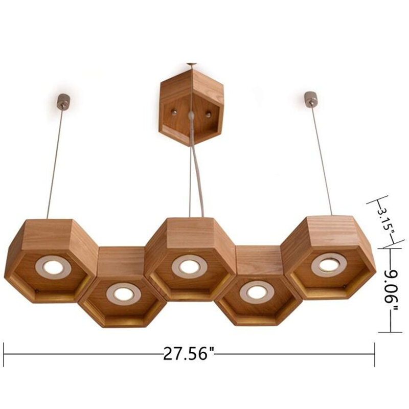 Corrigan Studio® 5Light Antique Wood LED Pendant Lamp Wayfair